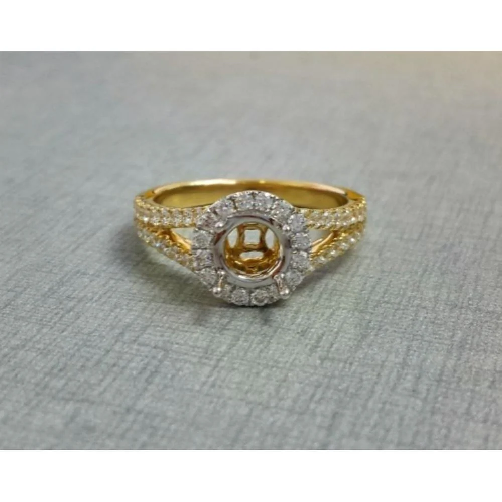 Roman & Jules - 14K Yellow Gold Round Diamond Halo Ring - 0.63 Carat Total Diamond Weight