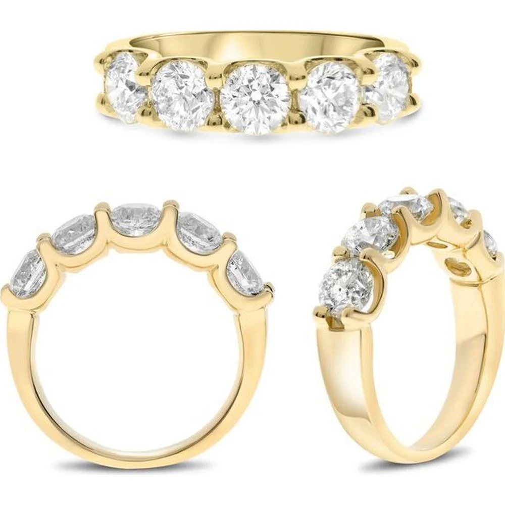 Roman & Jules - 14K Yellow Gold Round Diamond Ring - 2.20 Carat Total Diamond Weight