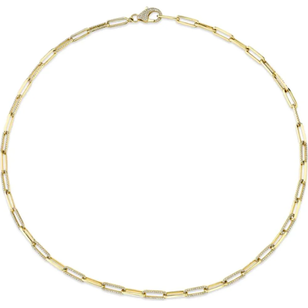 Roman & Jules - 14K Yellow Gold Y-Shaped Necklace with 2.65 Carat Round Diamonds in Micropavé Setting