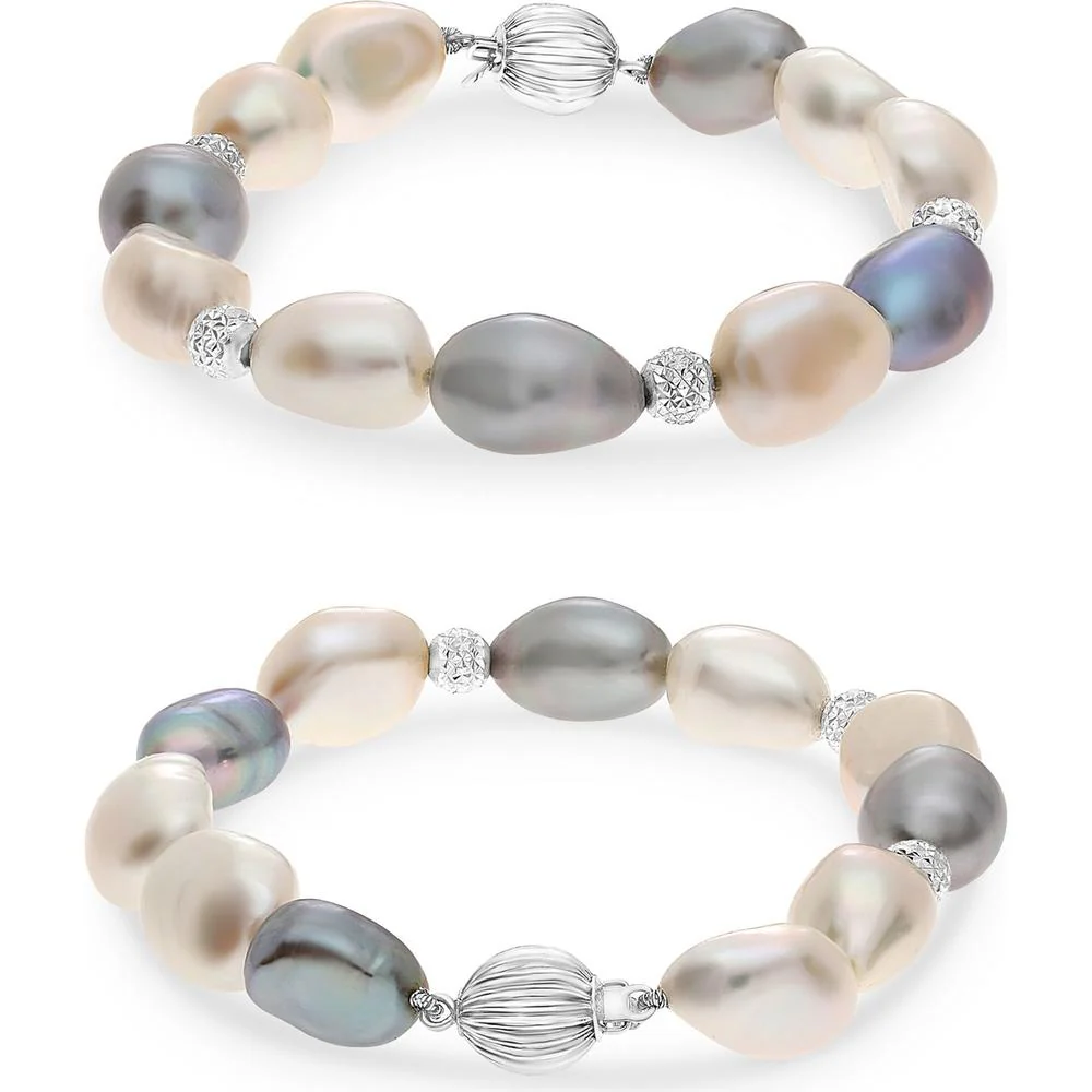 Roman & Jules - 18K White Gold Freshwater Pearl Bracelet - 8.0mm Pearls