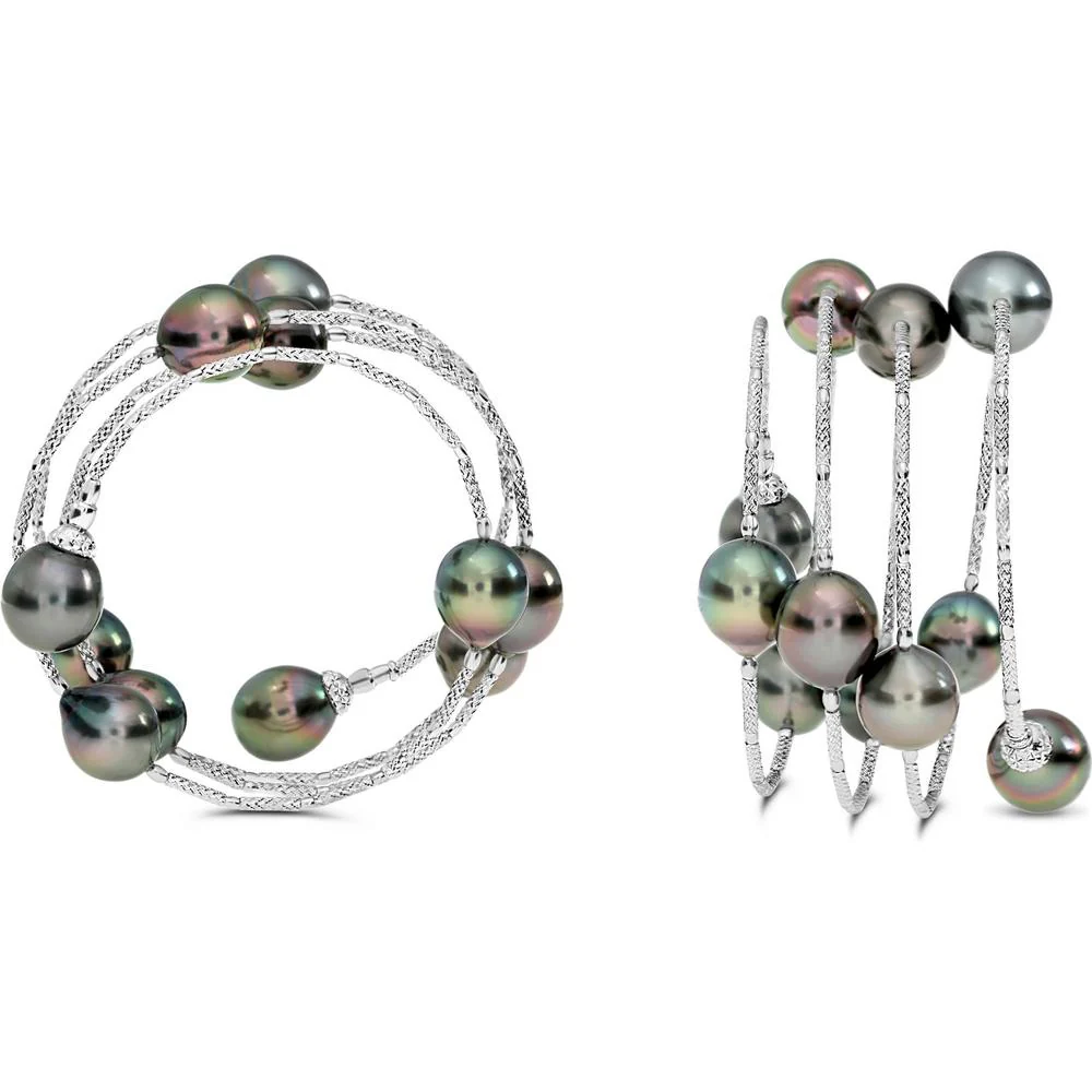 Roman & Jules - 18K White Gold Tahitian Pearl Bracelet - 9.0+mm Pearls