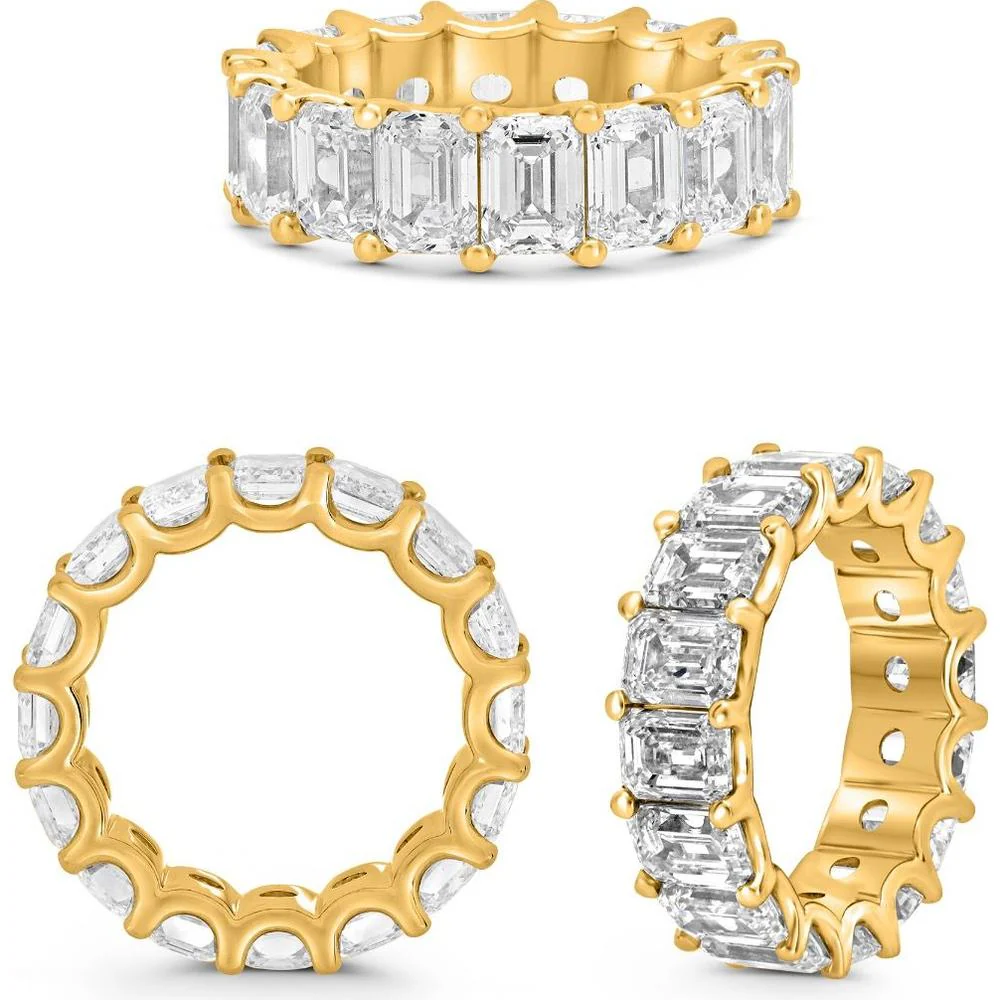 Roman & Jules - 18K Yellow Gold Emerald Cut Diamond Eternity Band - 8.59 Carat Total Diamond Weight