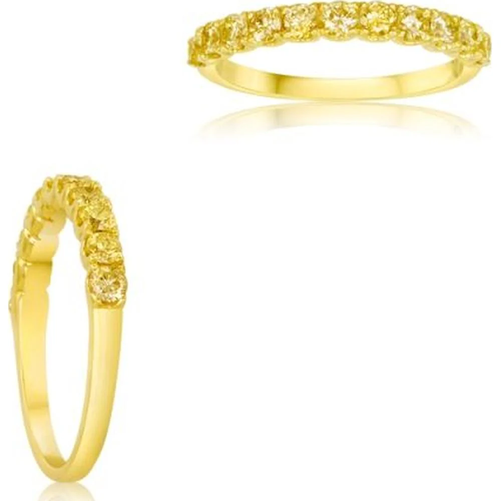 Roman & Jules - 18K Yellow Gold Fancy Yellow Round Diamond Ring