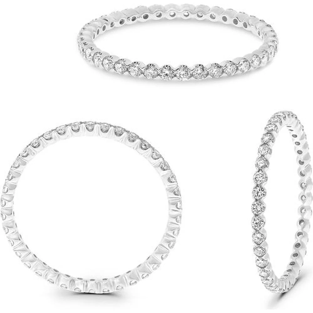 Roman & Jules - Platinum Fishtail-Set Eternity Ring with Round Diamonds - 0.52 Carat Total Diamond Weight