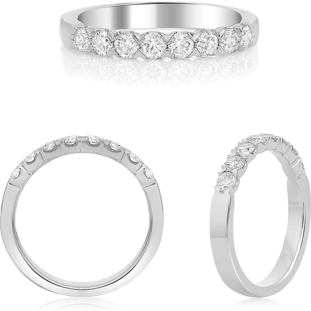 Roman & Jules - Platinum Fishtail Set Ring with 0.52 Carat Round Diamonds