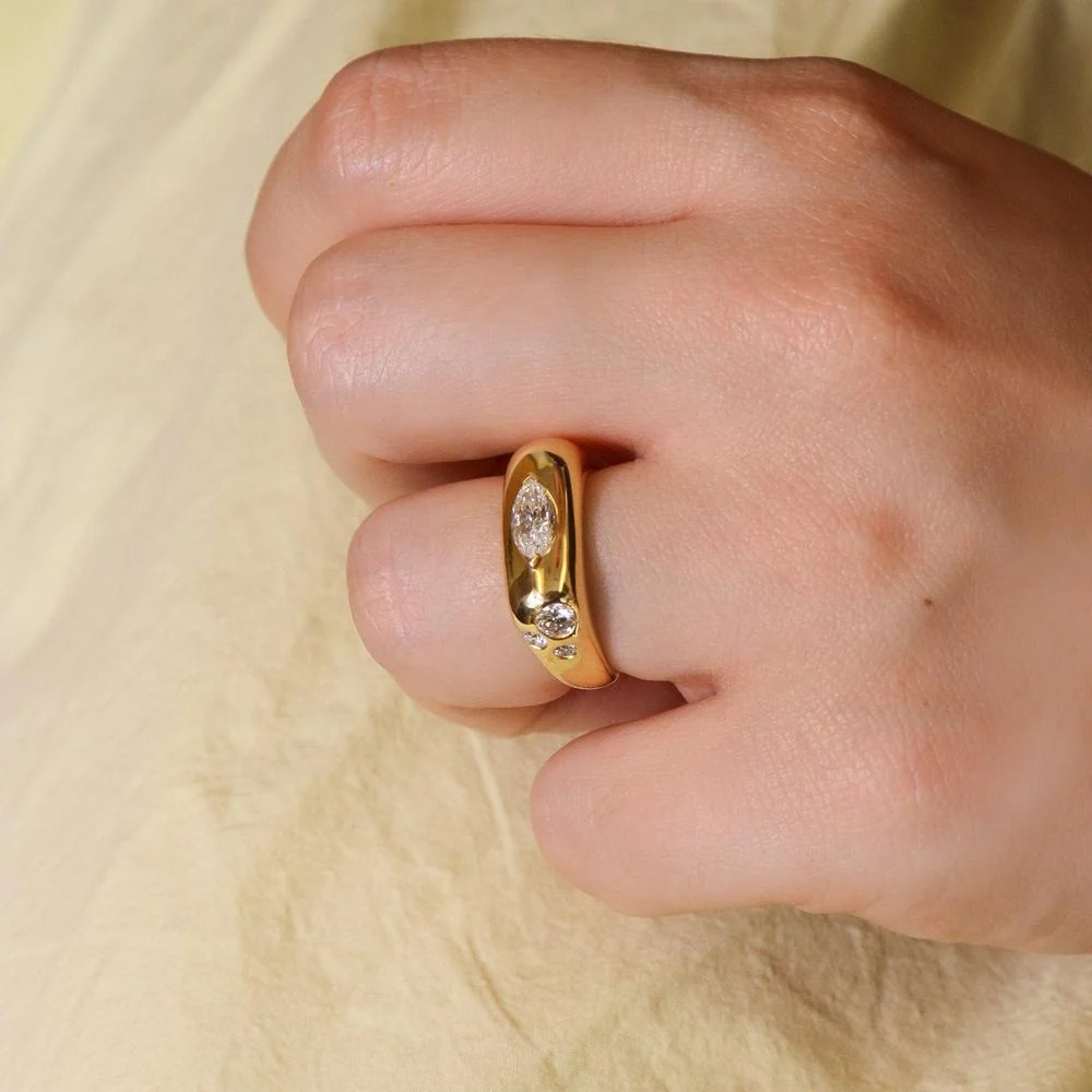 Ruchi New York - Ciara Diamond Band in 18K Yellow Gold - Image 3