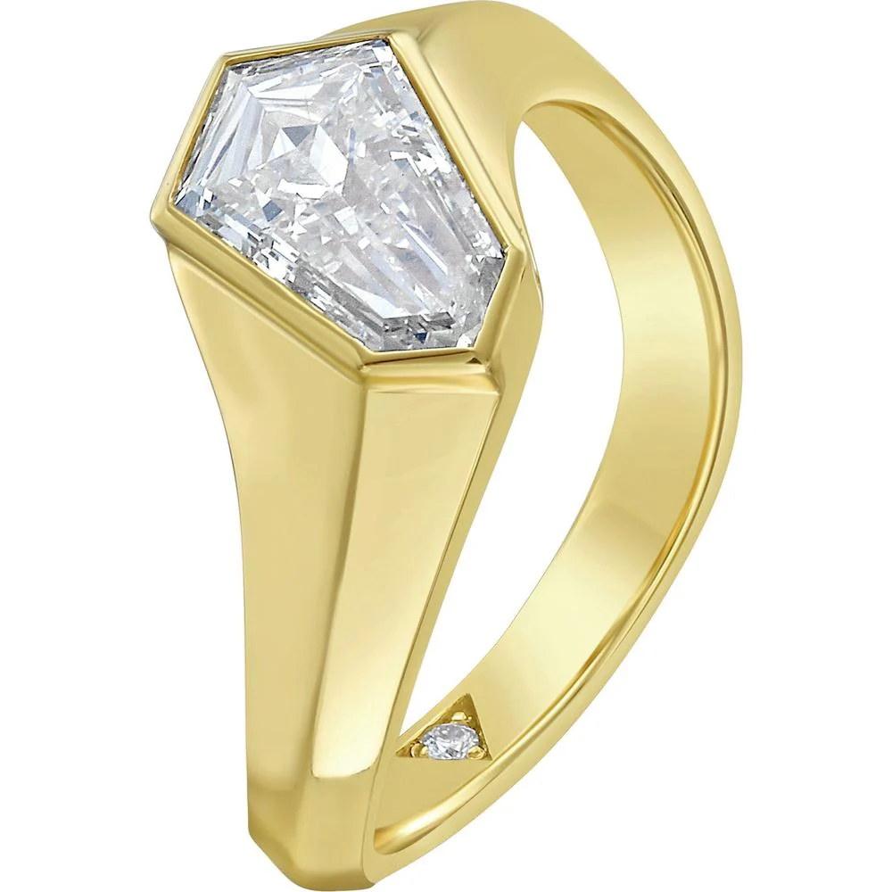 Ruchi New York - Elia Diamond Solitaire Ring in 18K Yellow Gold - Image 3