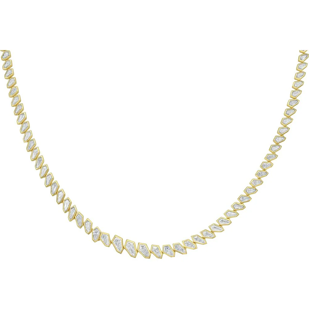Ruchi New York - Elia Diamond Tennis Necklace in 18K Yellow Gold - Image 2