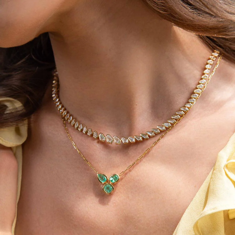 Ruchi New York - Elia Diamond Tennis Necklace in 18K Yellow Gold - Image 3