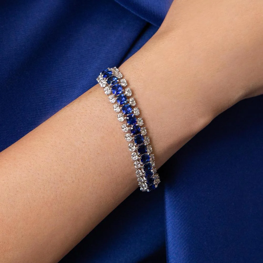 Ruchi New York - Harcourt Blue Sapphire Bracelet in 18K White Gold - Image 2