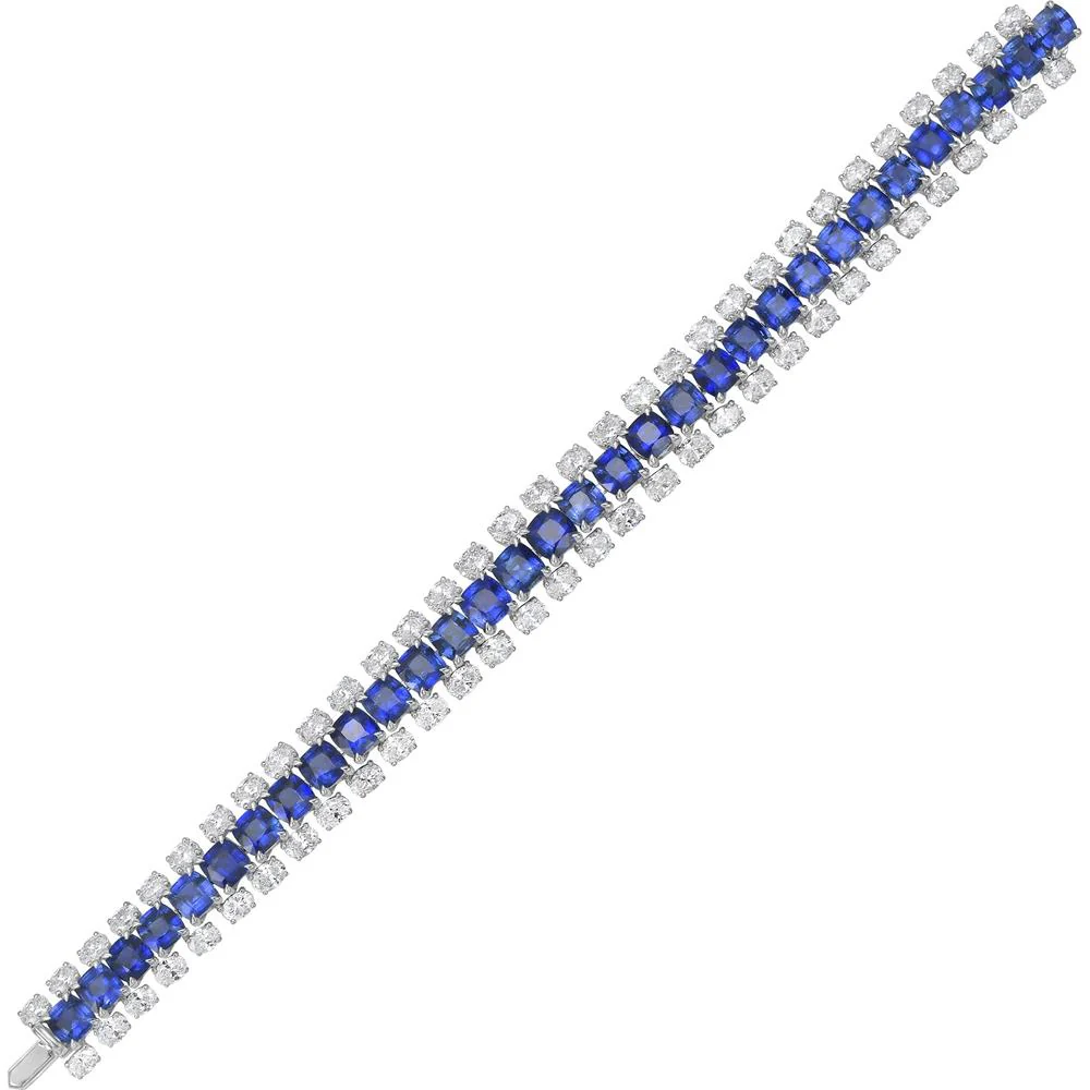 Ruchi New York - Harcourt Blue Sapphire Bracelet in 18K White Gold - Image 3