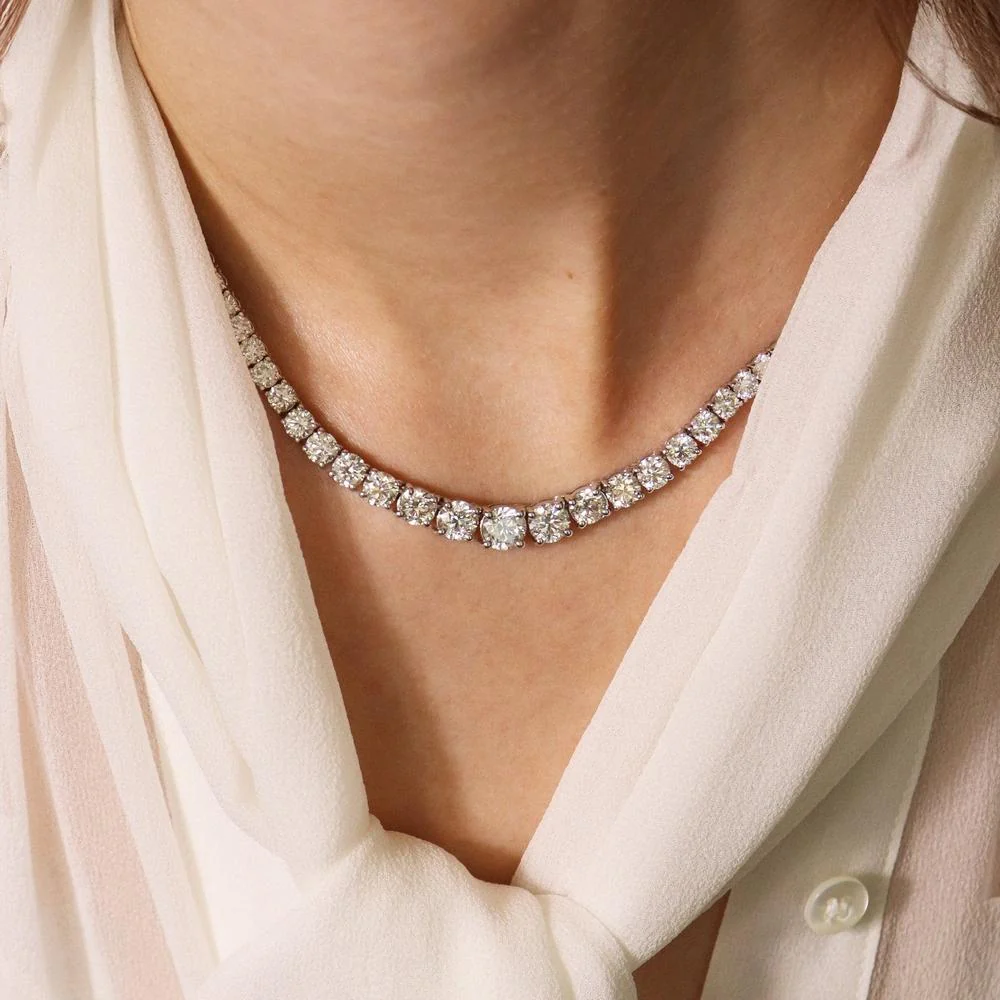 Ruchi New York - Hera Diamond Tennis Necklace in 18K White Gold - Image 3