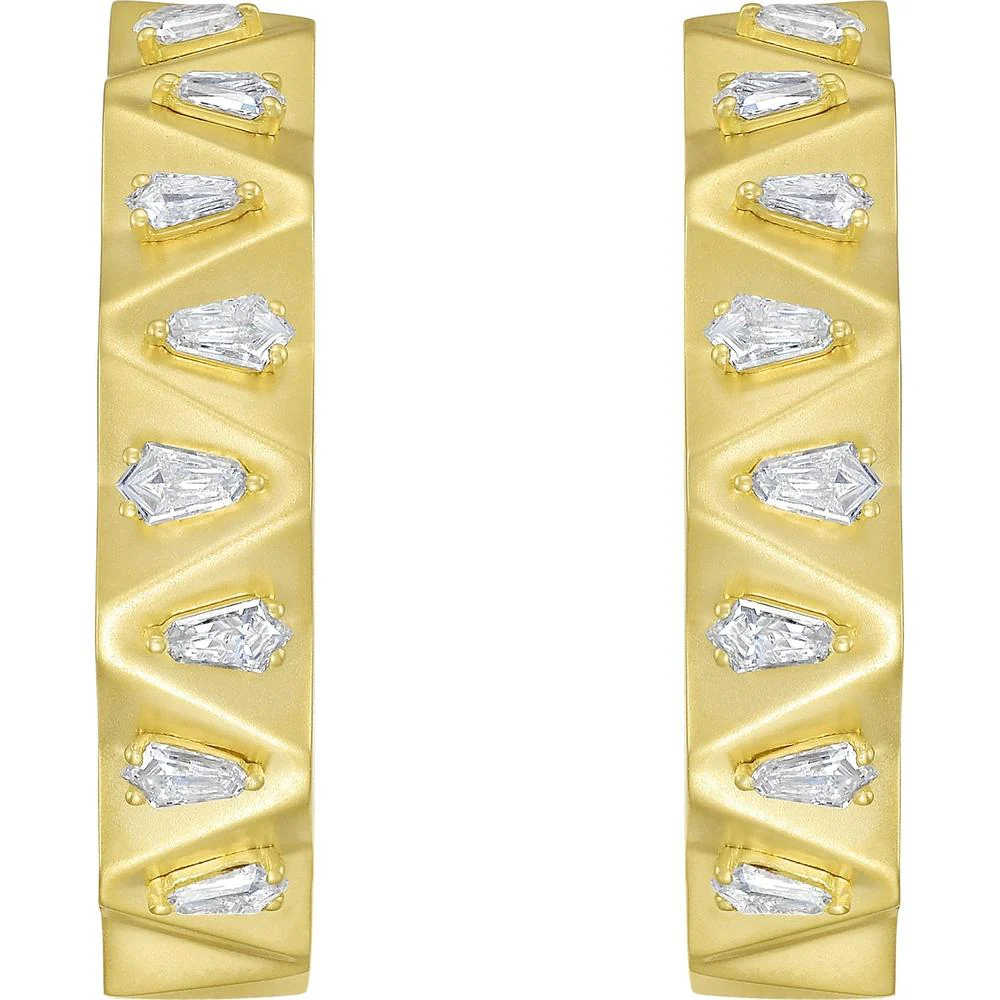 Ruchi New York - Katerina Diamond Hoop Earrings in 18K Yellow Gold - Image 3