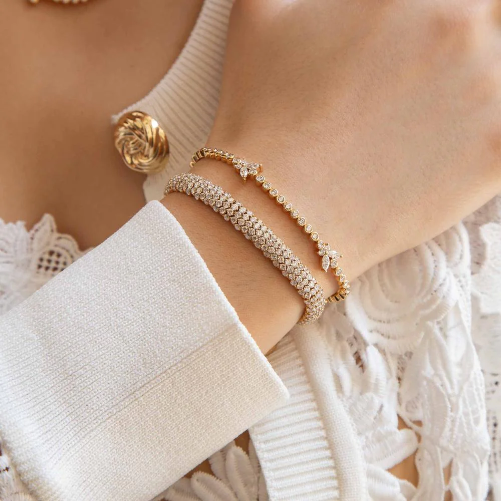 Ruchi New York - Klimt Diamond Bracelet in Yellow Gold in 18K Yellow Gold - Image 3