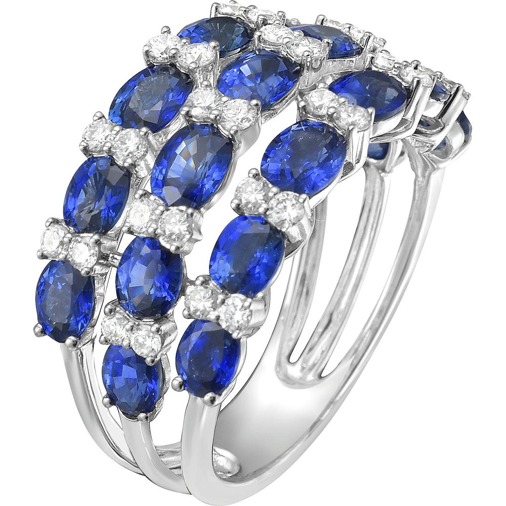 Ruchi New York - Louise Blue Sapphire Ring in 18K White Gold