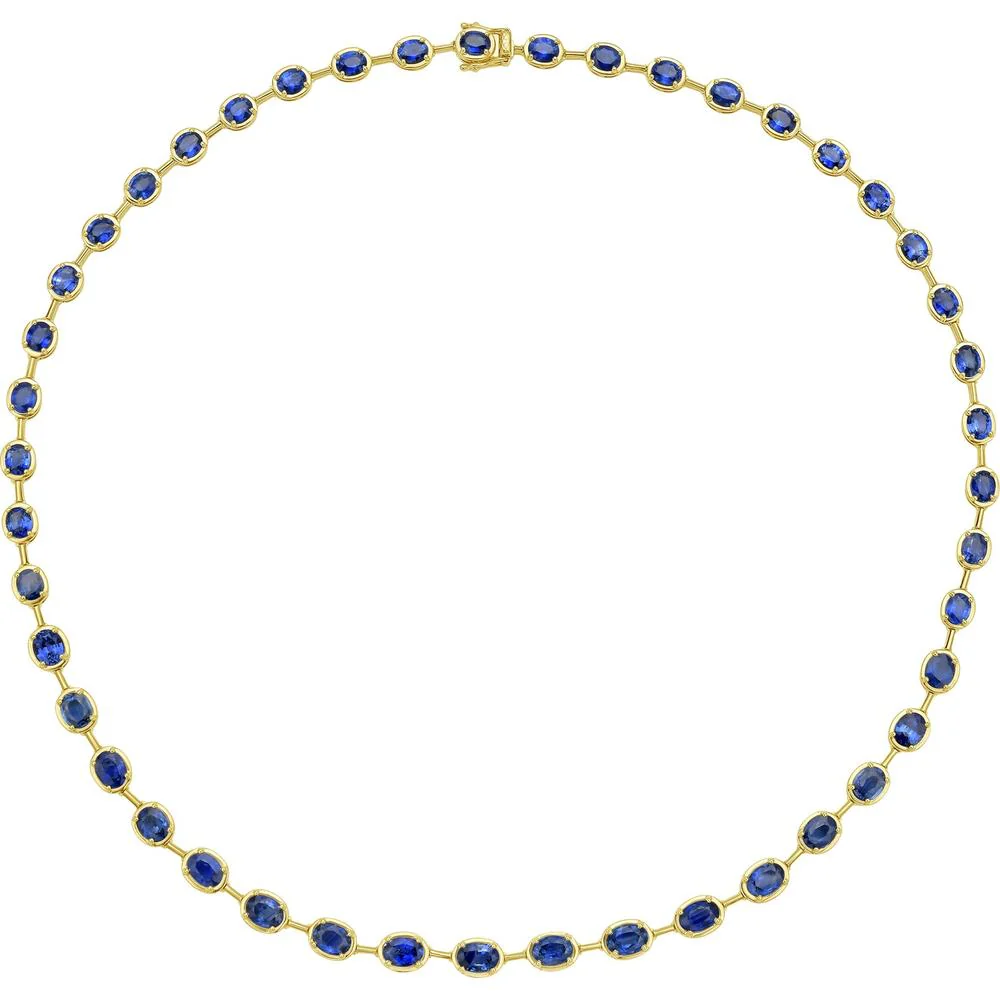 Ruchi New York - Lyre Blue Sapphire Necklace in 18K Yellow Gold - Image 2