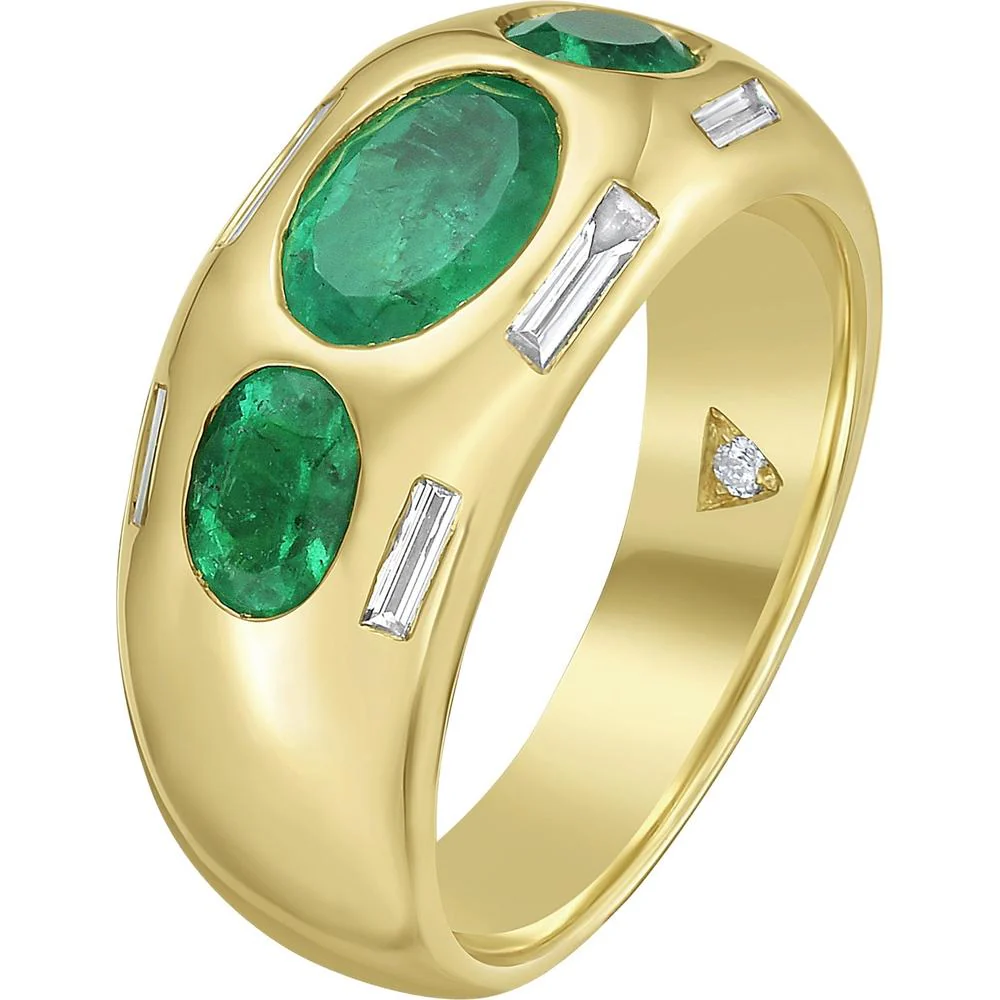 Ruchi New York - Milia Emerald Ring in 18K Yellow Gold