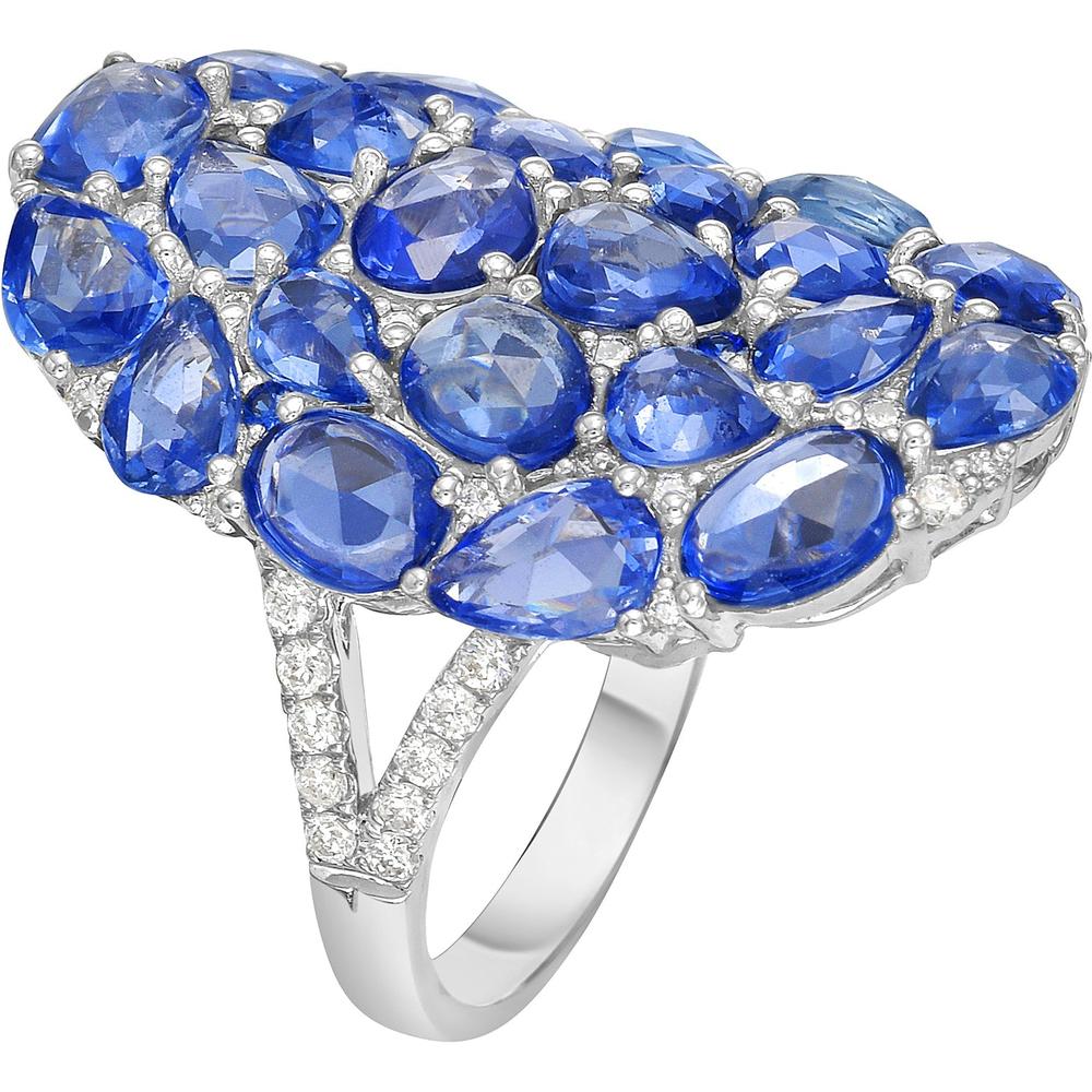 Ruchi New York - Moraine Blue Sapphire Ring in 18K White Gold