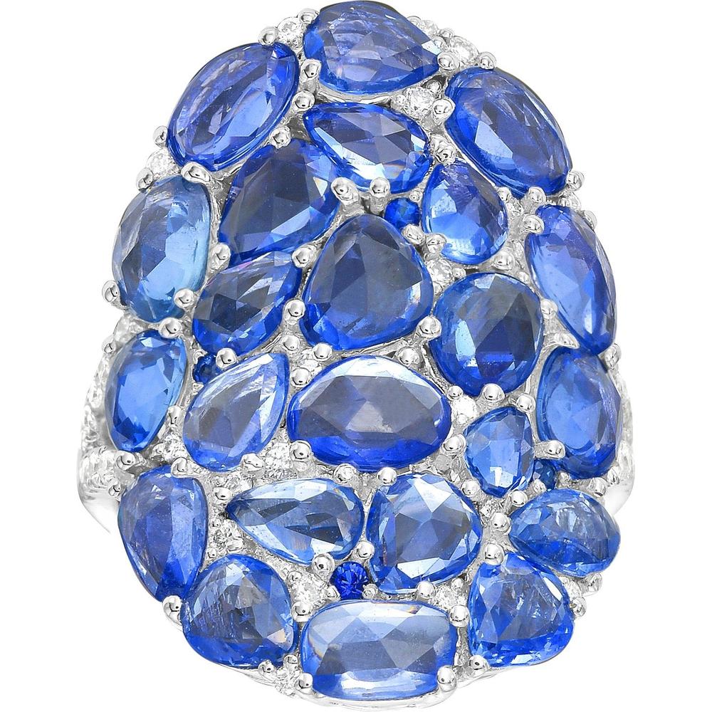 Ruchi New York - Moraine Blue Sapphire Ring in 18K White Gold - Image 3