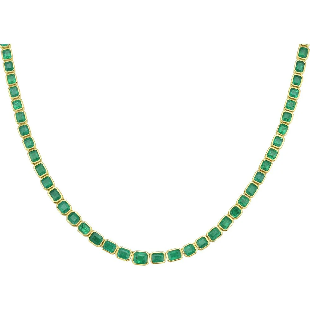 Ruchi New York - Olana Emerald Necklace in 18K Yellow Gold - Image 2
