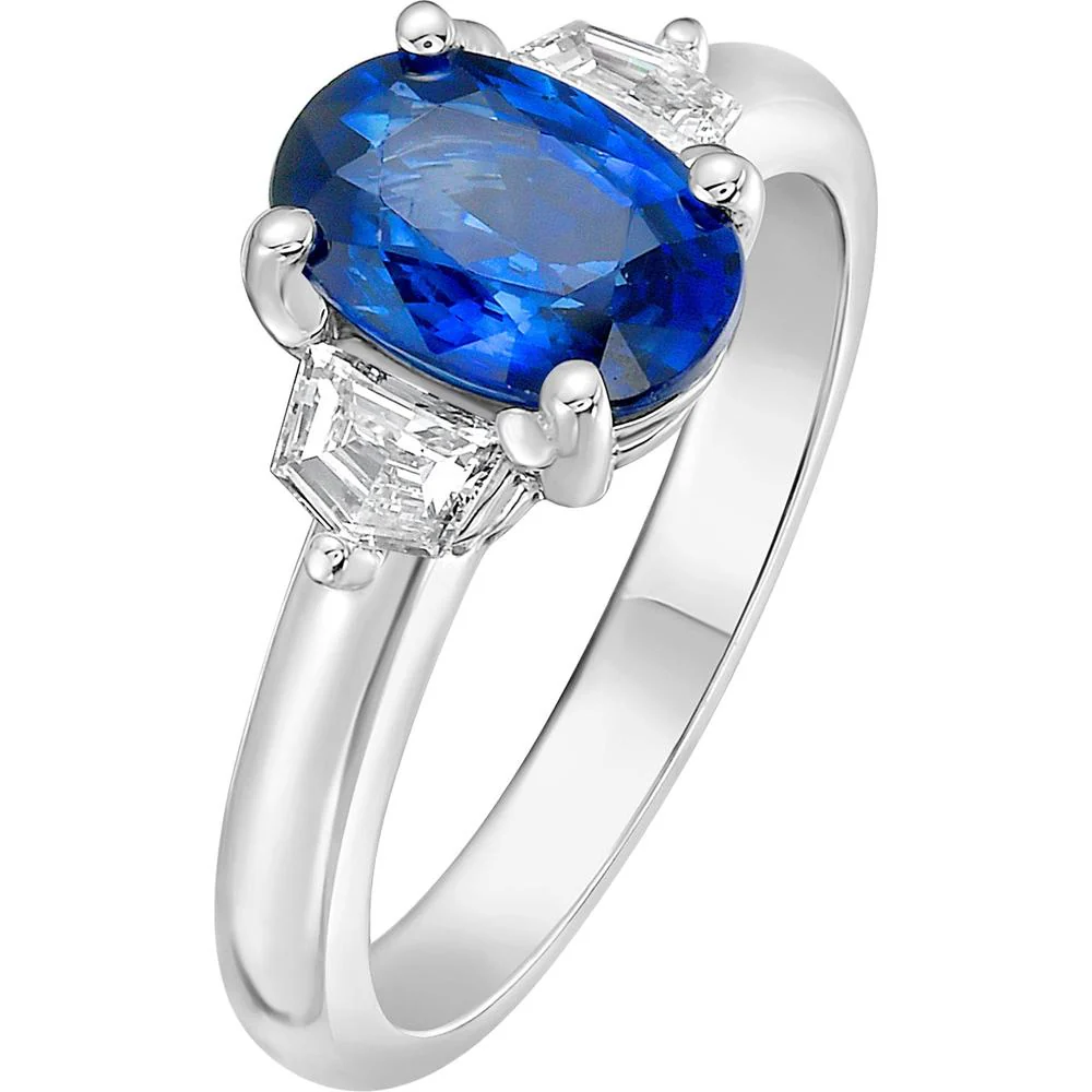 Ruchi New York - Ophelia Blue Sapphire Platinum Ring in 18K White Gold - Image 2