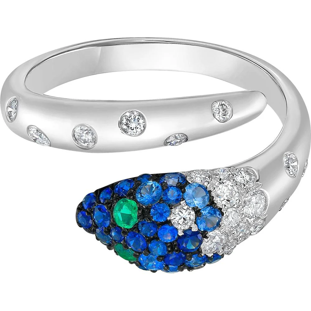 Ruchi New York - Ophidia Wrap Ring in 18K White Gold