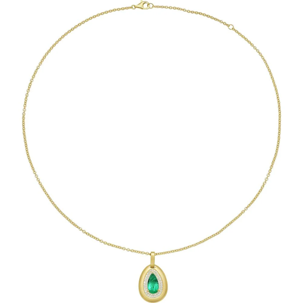 Ruchi New York - Quincy Emerald Pendant Necklace in 18K Yellow Gold - Image 2