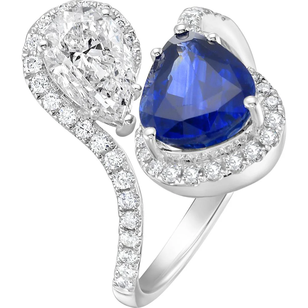 Ruchi New York - Silla Blue Sapphire Toi et Moi Ring in 18K White Gold - Image 3