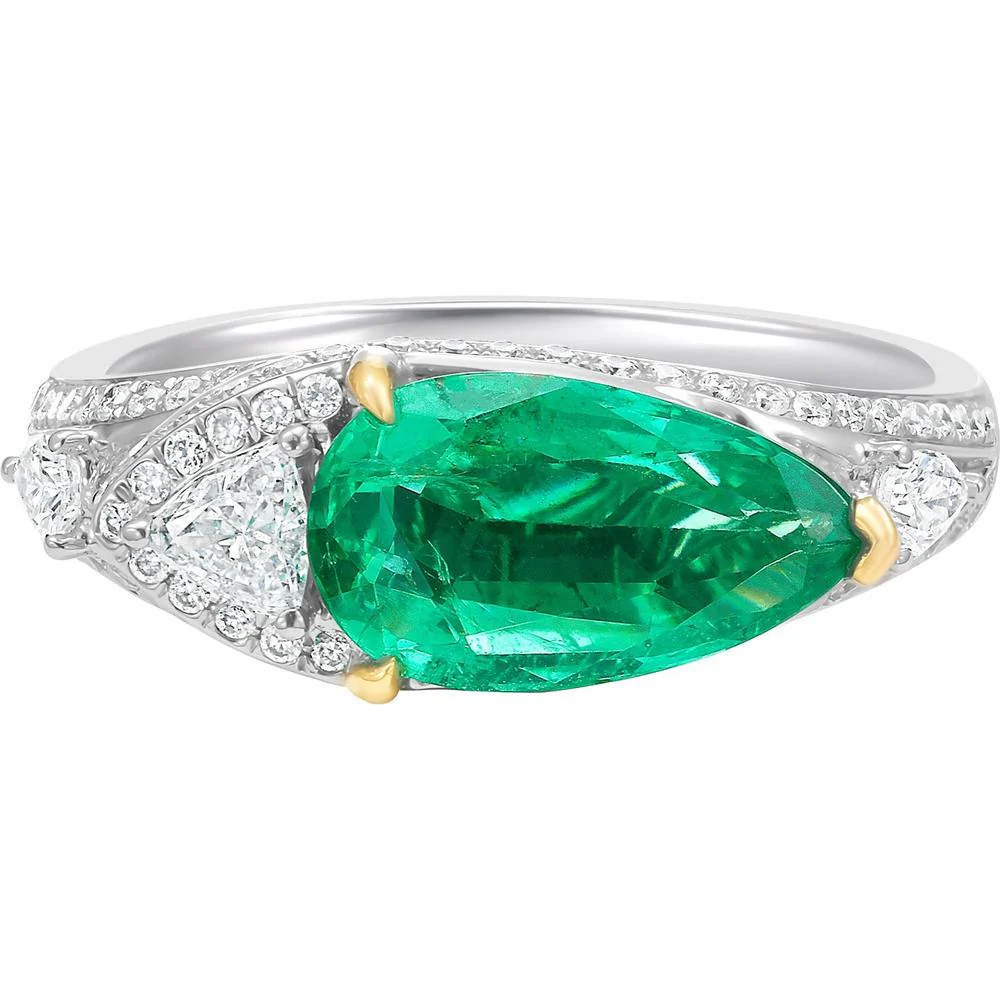 Ruchi New York - Xenia Emerald Ring in 18K White Gold - Image 2