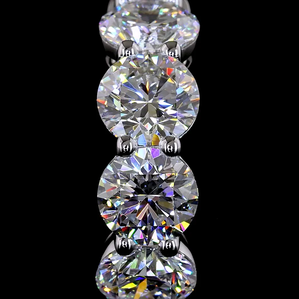 Silver Round Cut Lab Diamond Huggie Earrings - 3.07 Carat Total Weight, E-F Color VS1 Clarity with Prong Settings - Covaloro Fine Jewelry - Image 3