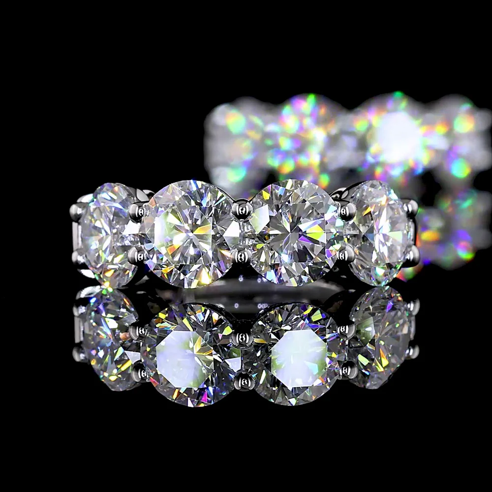 Silver Round Cut Lab Diamond Huggie Earrings - 3.07 Carat Total Weight, E-F Color VS1 Clarity with Prong Settings - Covaloro Fine Jewelry - Image 4