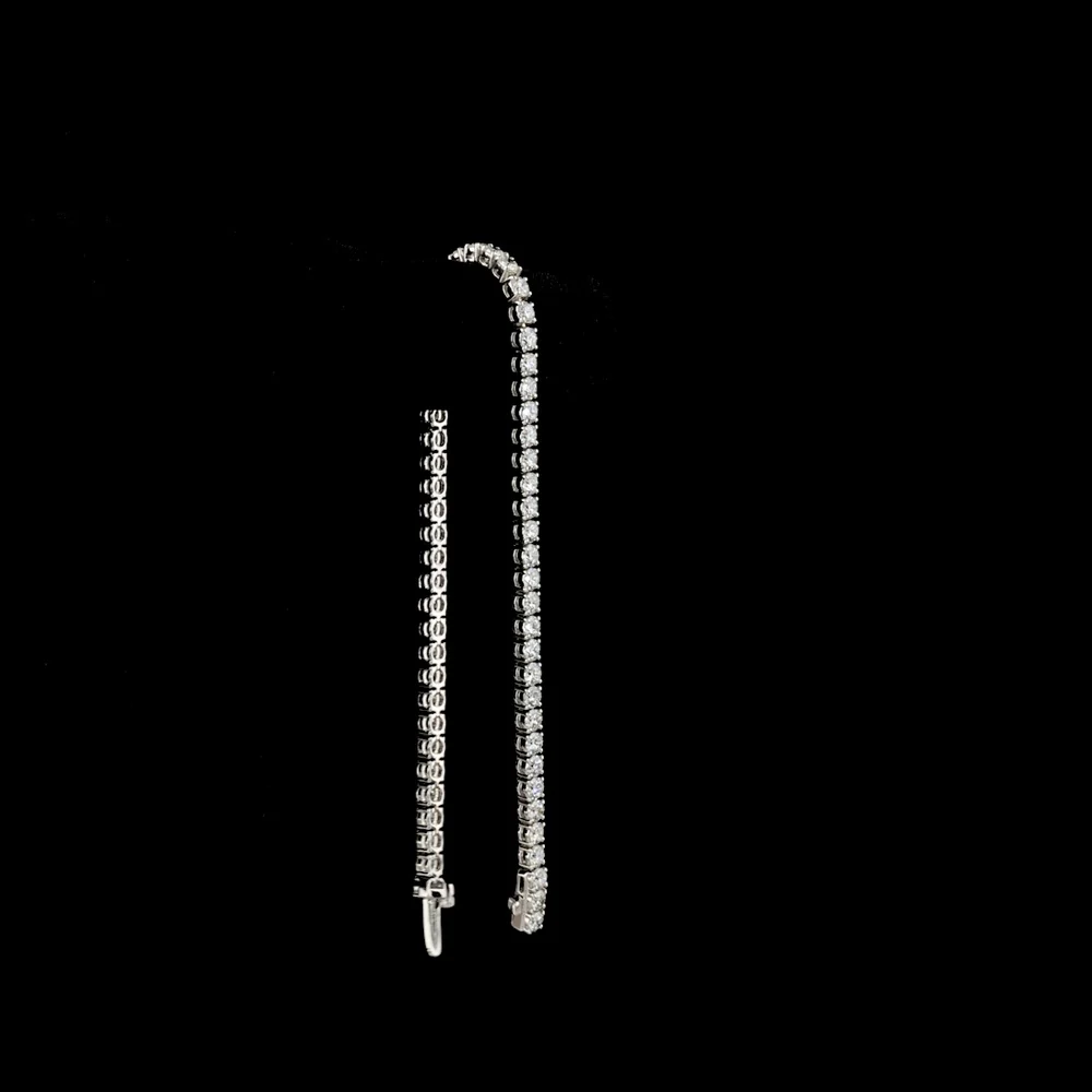 Silver Tennis Bracelet with 59 Round Cut Lab Diamonds - 5.09 Carat Total Weight, E-F Color, VS Clarity - Covaloro Fine Jewelry - Image 3