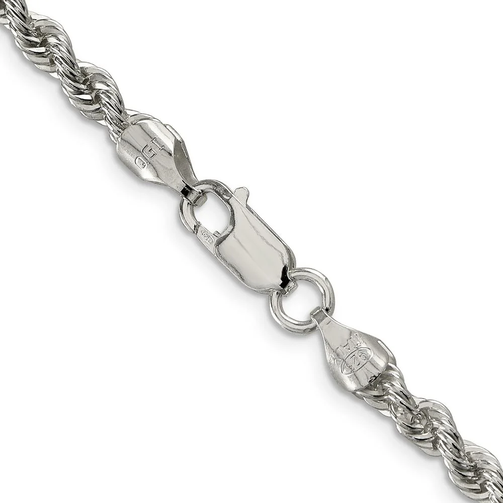 Sterling Silver 28" 4.3mm Solid Rope Chain with Lobster Clasp by Lumare Gioia - Image 3