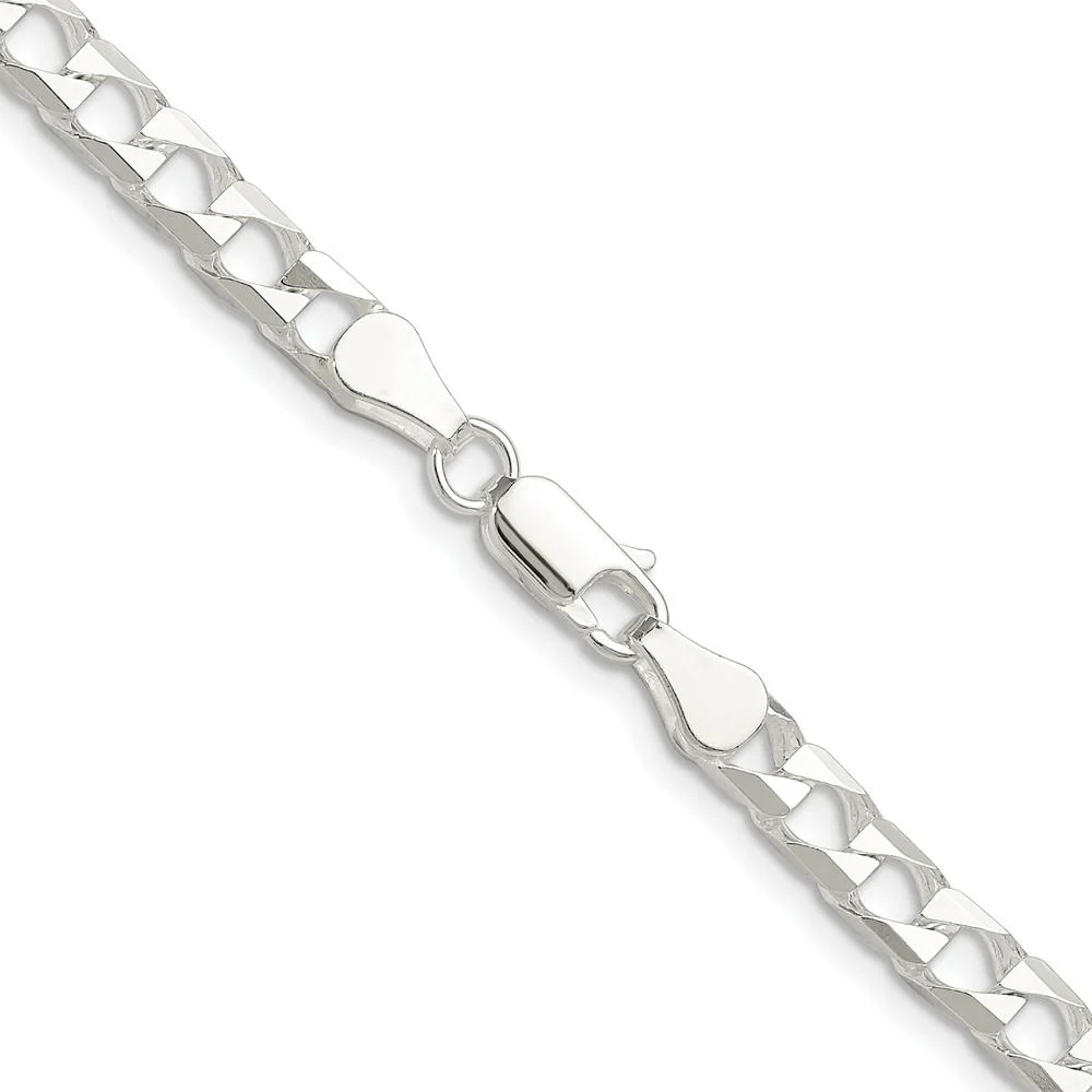 Sterling Silver Rhodium-Plated 24" Diamond-Cut Square Curb Chain by Lumare Gioia - Image 3