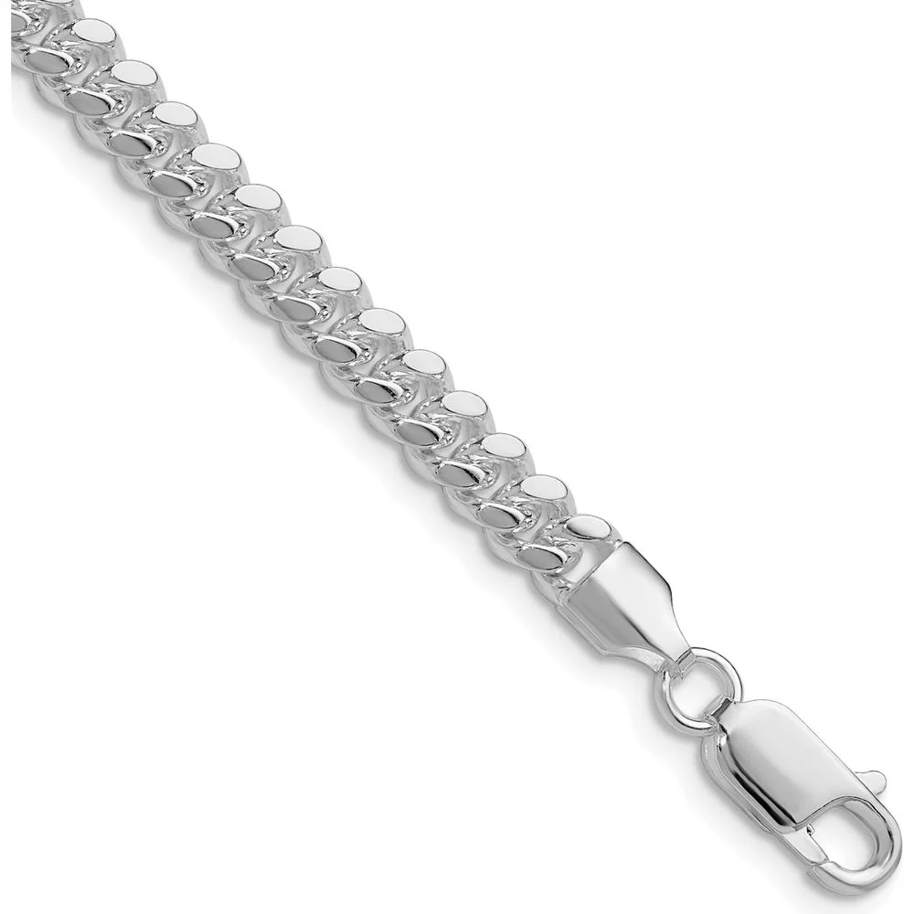 Sterling Silver Rhodium-Plated 24" Domed Curb Chain Necklace - 5.7mm Width by Lumare Gioia