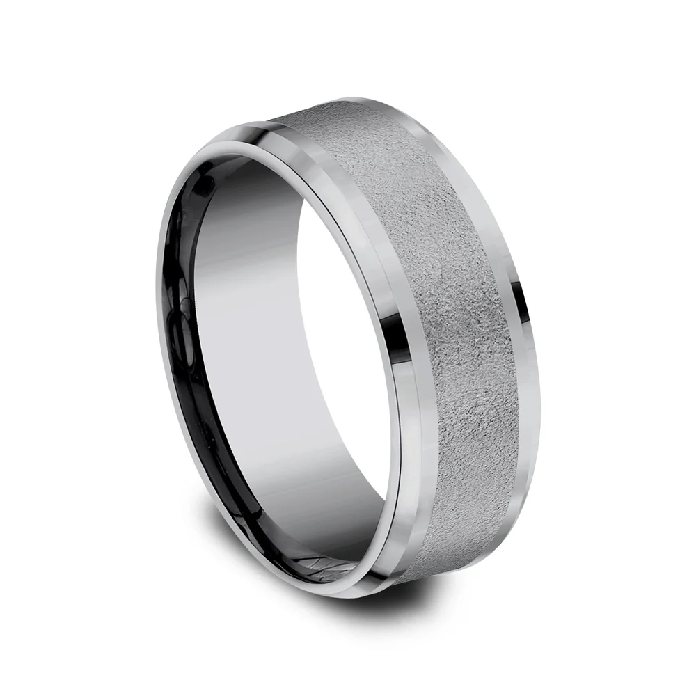 The Admiral Men's Wedding Band in Grey Tantalum - 8mm Width by Tantalum - Image 2