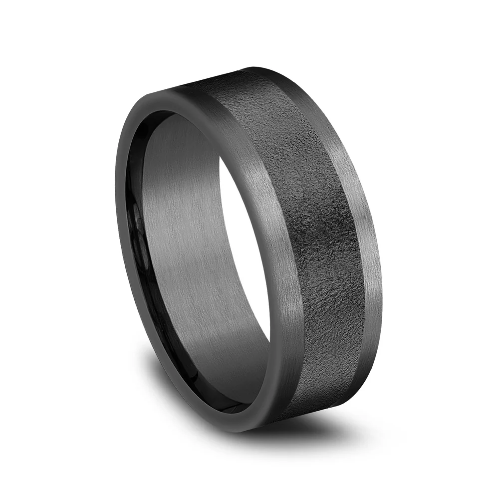 The Admiral Men's Wedding Band in Tantalum - 8mm Width by Tantalum - Image 2