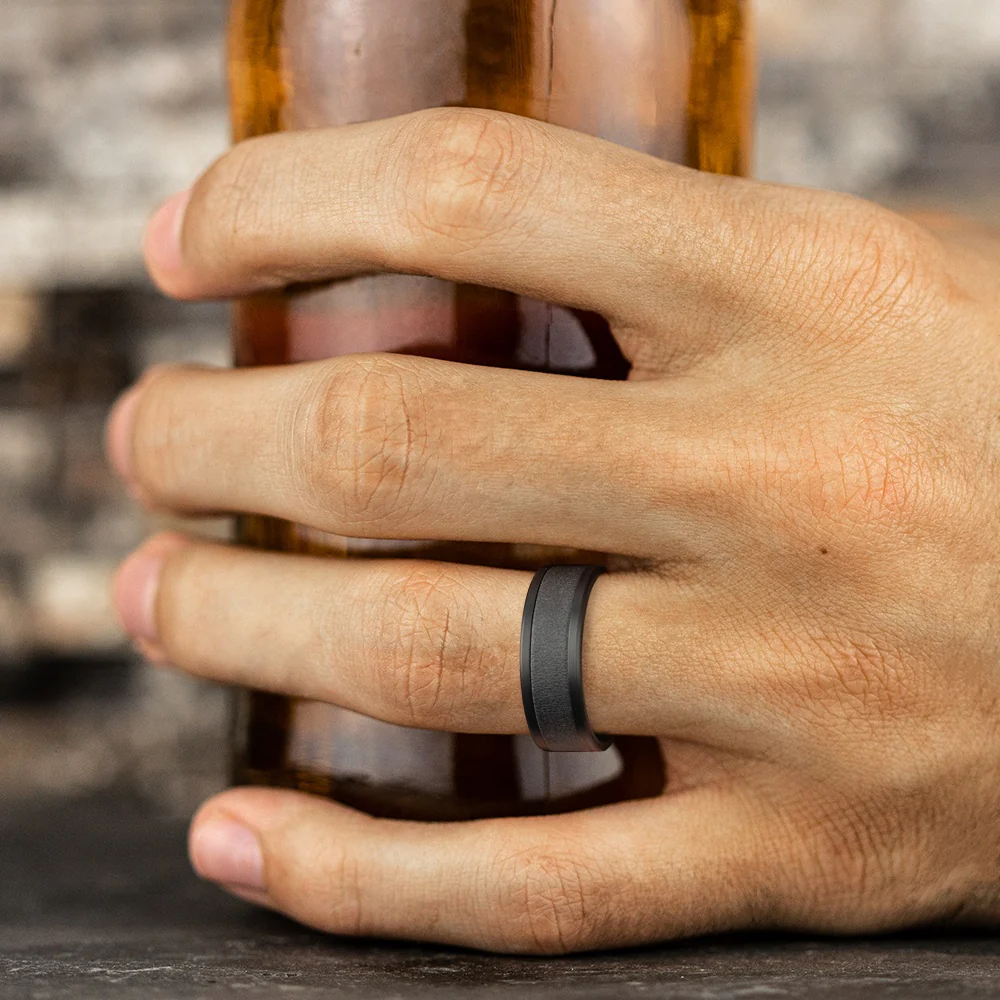 The Admiral Men's Wedding Band in Tantalum - 8mm Width by Tantalum - Image 5