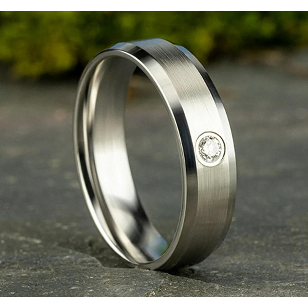 The Alexander Men's Wedding Band in 14K White Gold - 6mm Width by Benchmark - Image 4