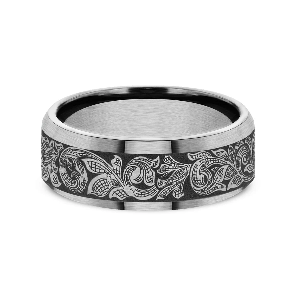 The Ambassador Men's Wedding Band in Grey Tantalum - 7.5mm Width by Tantalum - Image 3