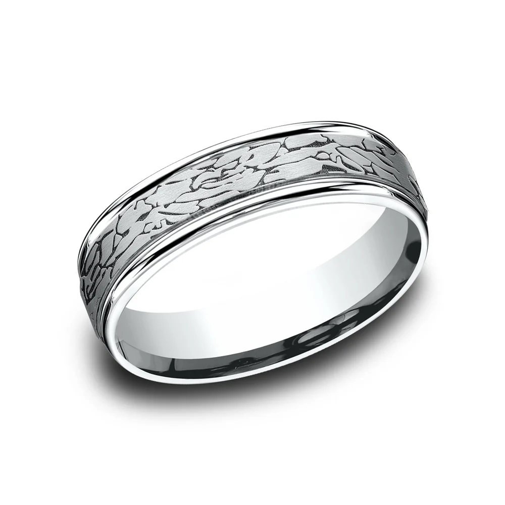 The Arthur Men's Wedding Band in 14K White Gold - 6mm Width by Benchmark
