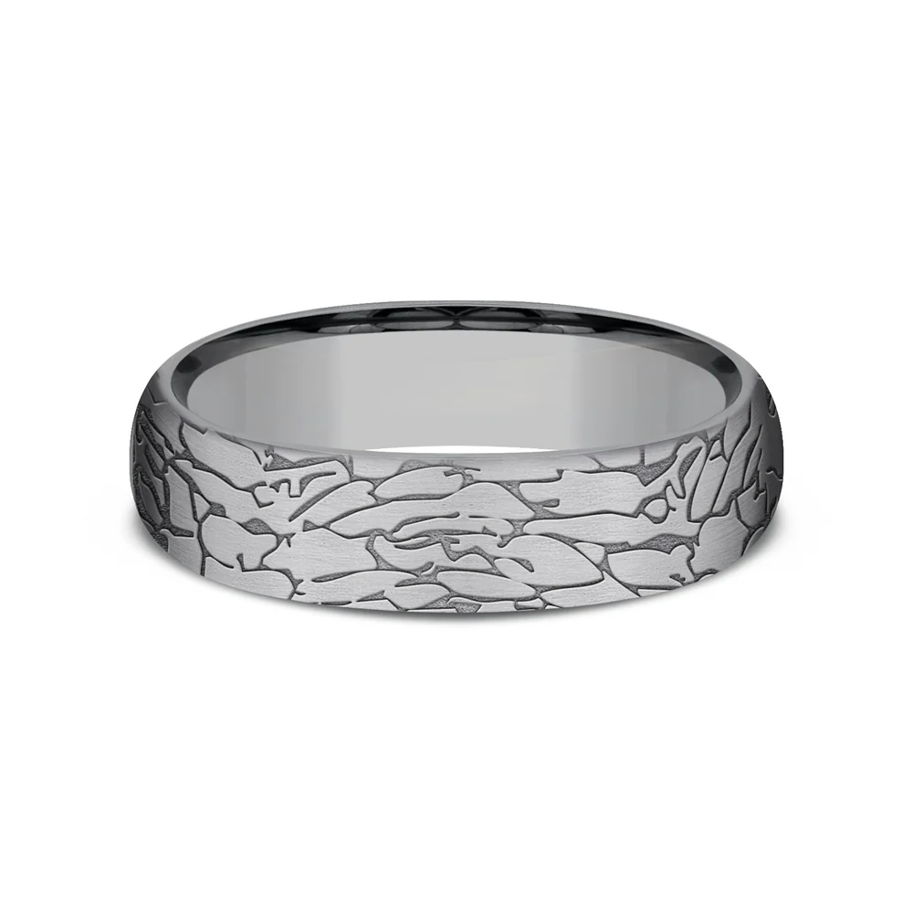 The Avalon Men's Wedding Band in Grey Tantalum - 6mm Width by Tantalum - Image 3