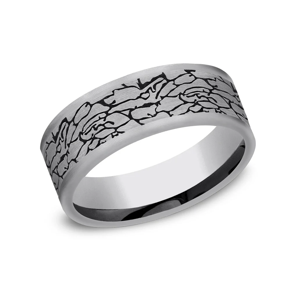The Avalon Men's Wedding Band in Tungsten - 7mm Width by Forge