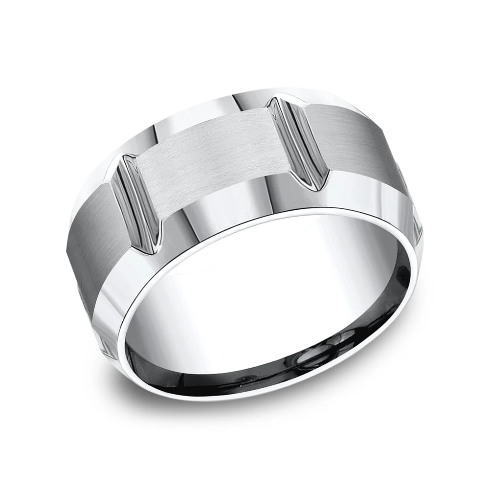 The Barbarian Men's Wedding Band in White Cobalt - 10mm Width by Forge