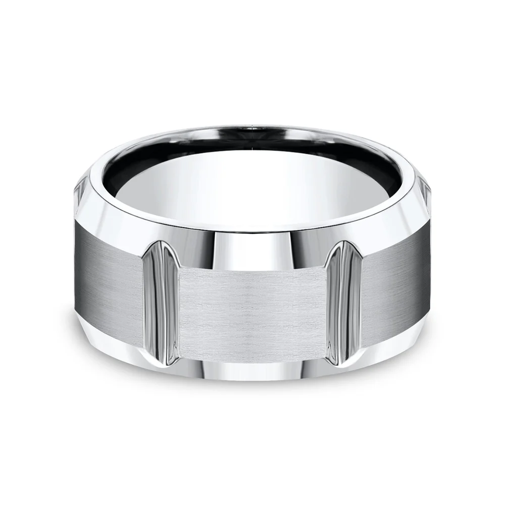 The Barbarian Men's Wedding Band in White Cobalt - 10mm Width by Forge - Image 3