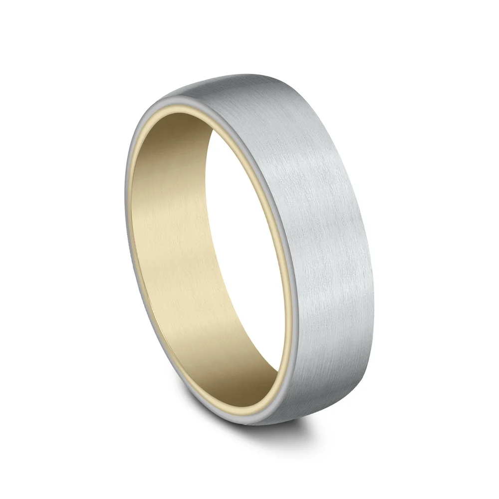 The Baron Men's Wedding Band in 14K Yellow and White Gold - 6.5mm Width by Benchmark - Image 2