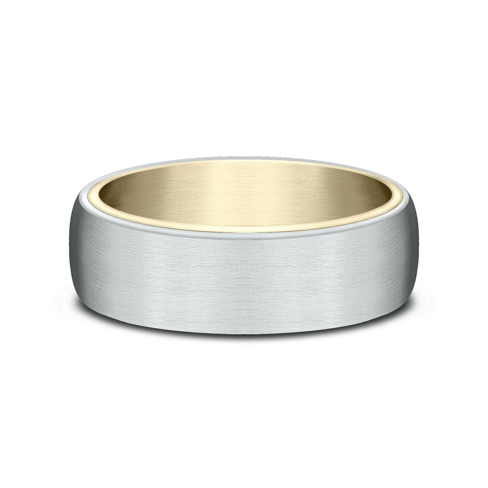 The Baron Men's Wedding Band in 14K Yellow and White Gold - 6.5mm Width by Benchmark - Image 3