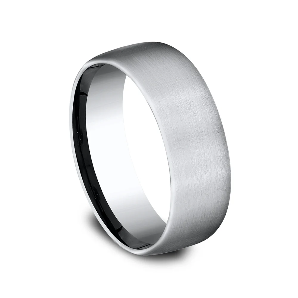 The Baron Men's Wedding Band in White Cobalt - 7.5mm Width by Forge - Image 2