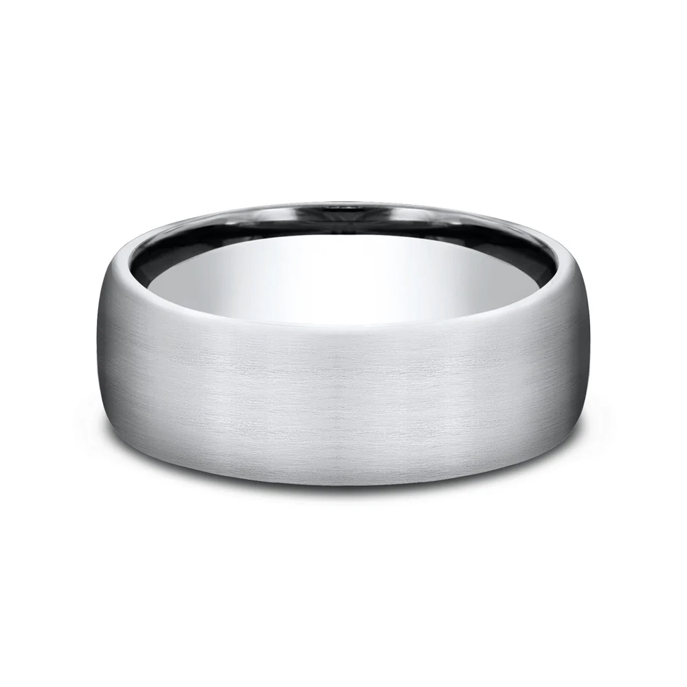 The Baron Men's Wedding Band in White Cobalt - 7.5mm Width by Forge - Image 3