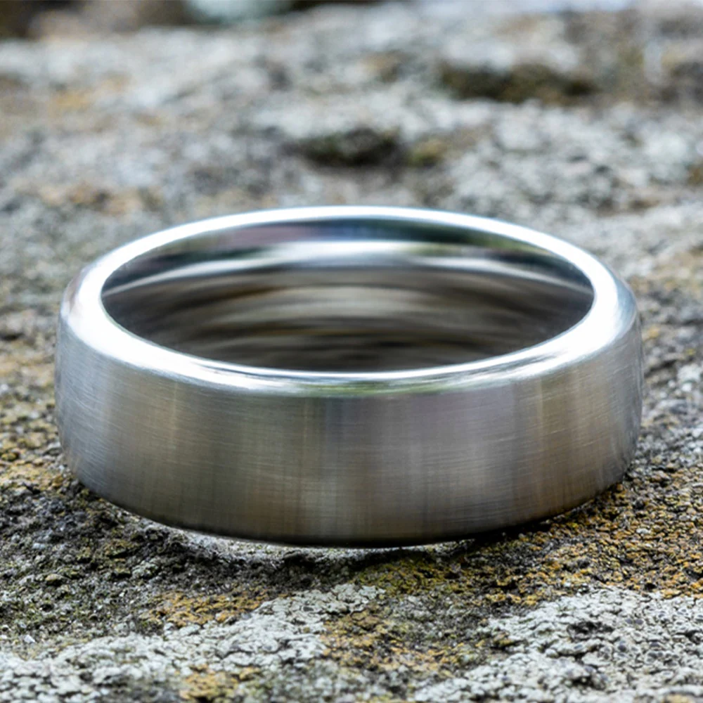 The Baron Men's Wedding Band in White Cobalt - 7.5mm Width by Forge - Image 4